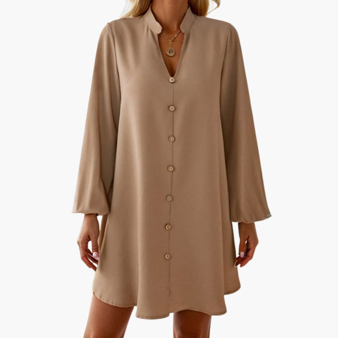 Ladies' Casual Fit Short Puff Sleeve Summer Dress