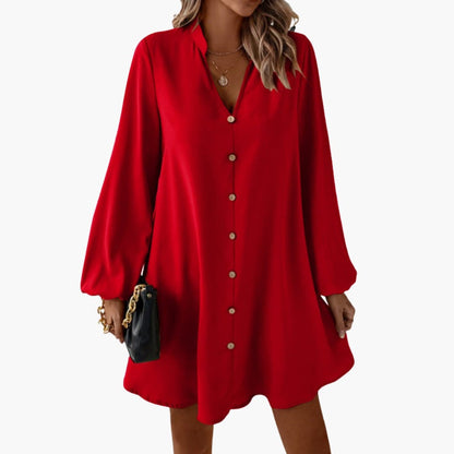Ladies' Casual Fit Short Puff Sleeve Summer Dress