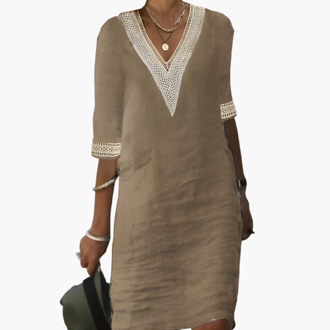 Ladies Classic Fit Short Sleeve A-Line Dress