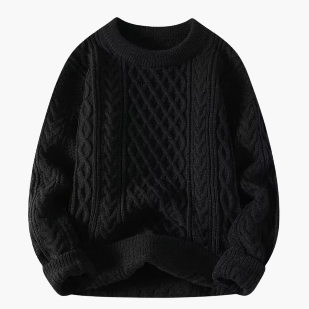 Classic Crew Neck Long Sleeve Wool Sweater