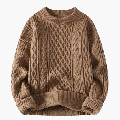 Classic Crew Neck Long Sleeve Wool Sweater