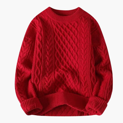 Classic Crew Neck Long Sleeve Wool Sweater