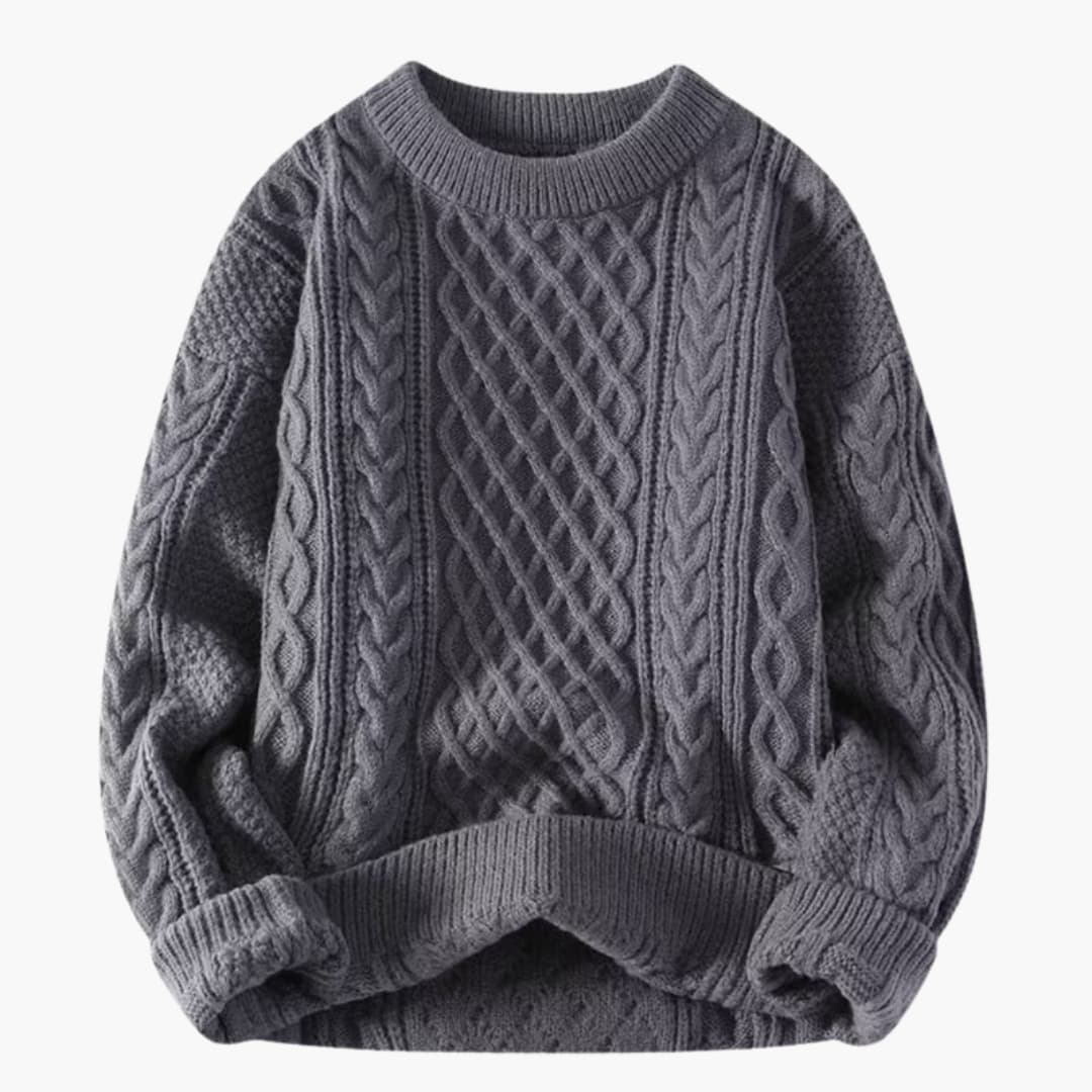 Classic Crew Neck Long Sleeve Wool Sweater