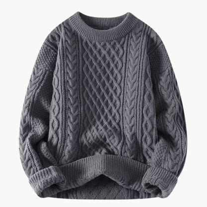 Classic Crew Neck Long Sleeve Wool Sweater