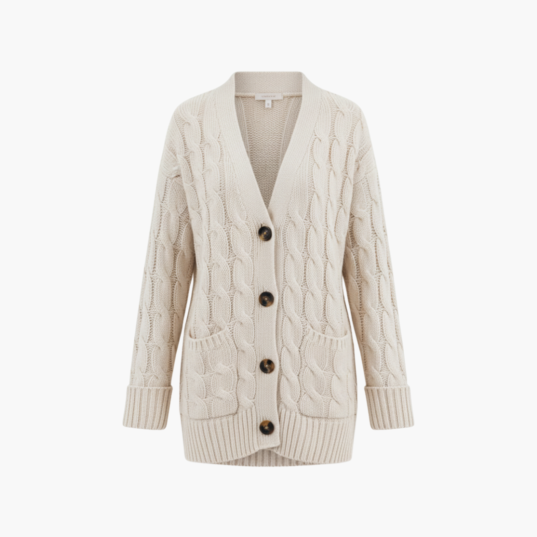 Ladies' Button Front Pocket Sweater - Olytrend