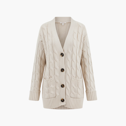 Ladies' Button Front Pocket Sweater - Olytrend