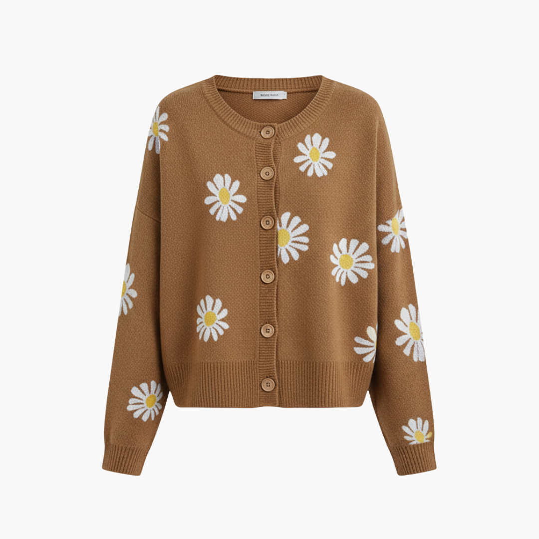 Ladies Floral Long Sleeve Sweater - Olytrend