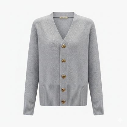 Ladies' Sweater with Cute Heart Fasteners - Olytrend