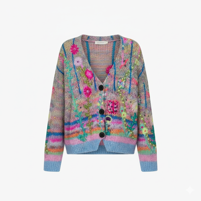Ladies' Sweater with Colorful Knit Design - Olytrend