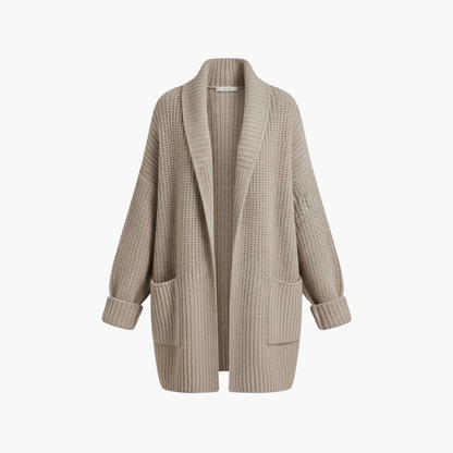 Ladies Open Front Sweater with Pockets - Olytrend