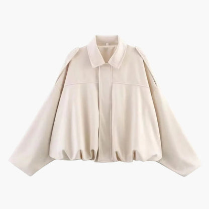 Women's Comfortable Zip Up Bomber Coat Loose Fit - Olytrend
