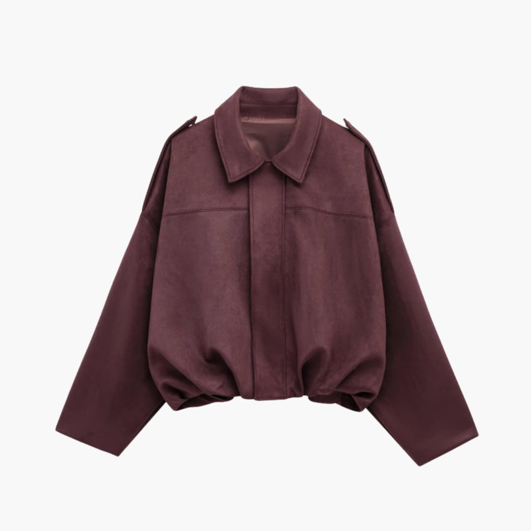 Women's Comfortable Zip Up Bomber Coat Loose Fit