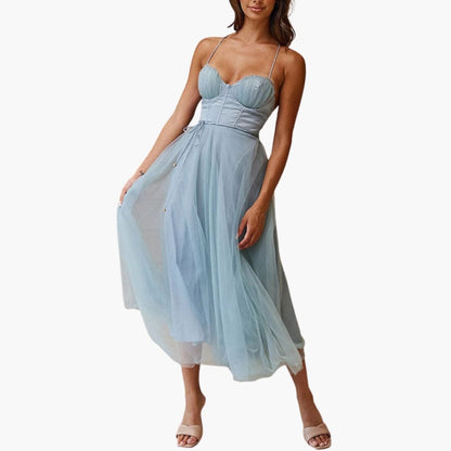 Ladies Flowy V Neck Dress
