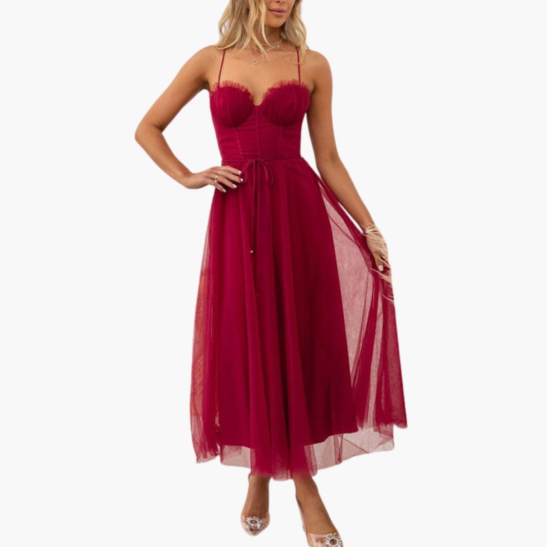 Ladies Flowy V Neck Dress
