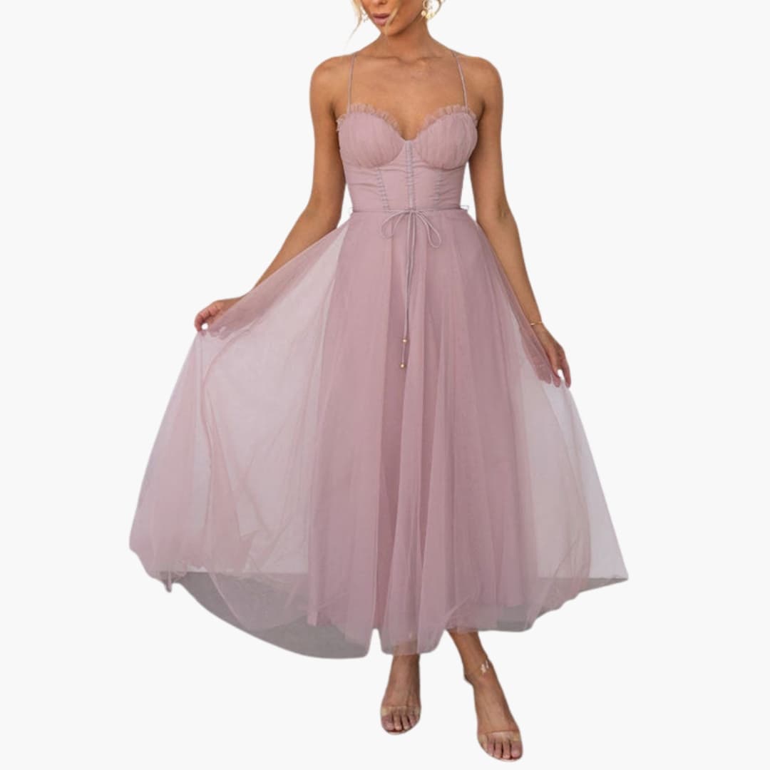 Ladies Flowy V Neck Dress