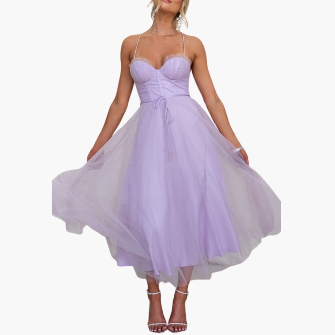 Ladies Flowy V Neck Dress