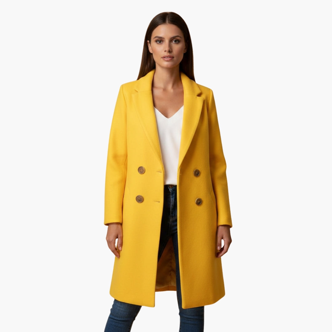 Ladies Classic Long Sleeve Button Coat