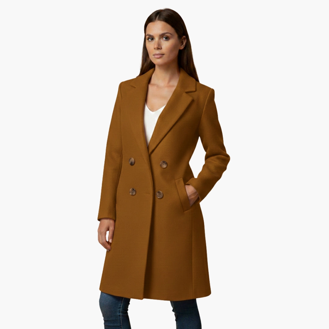 Ladies Classic Long Sleeve Button Coat