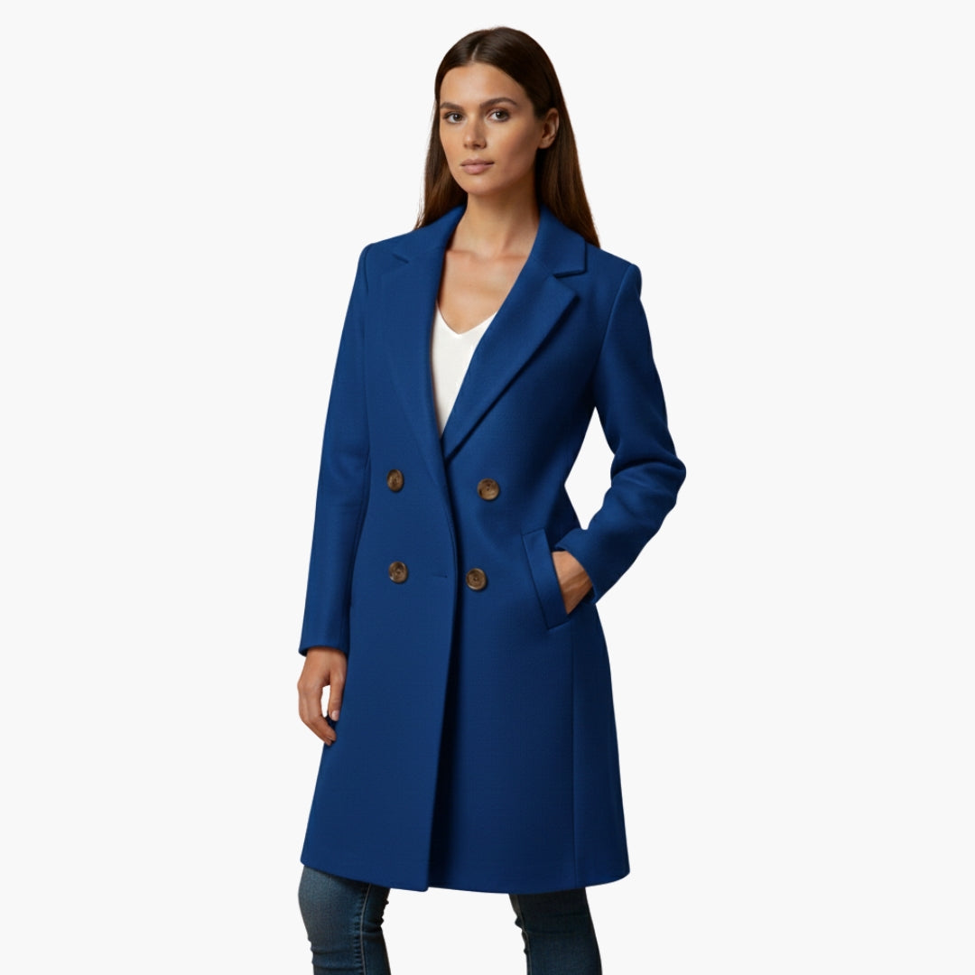 Ladies Classic Long Sleeve Button Coat
