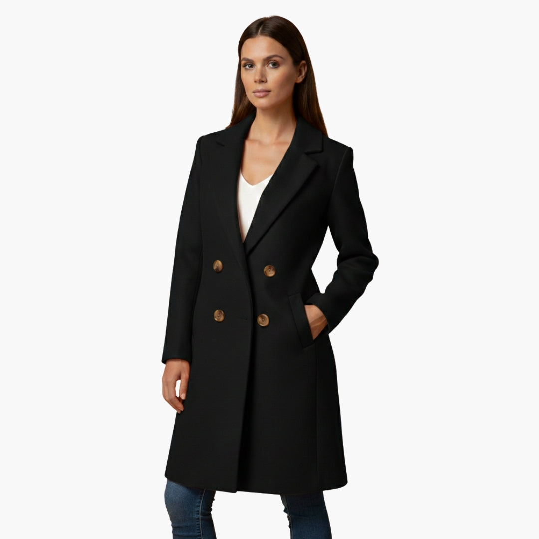 Ladies Classic Long Sleeve Button Coat