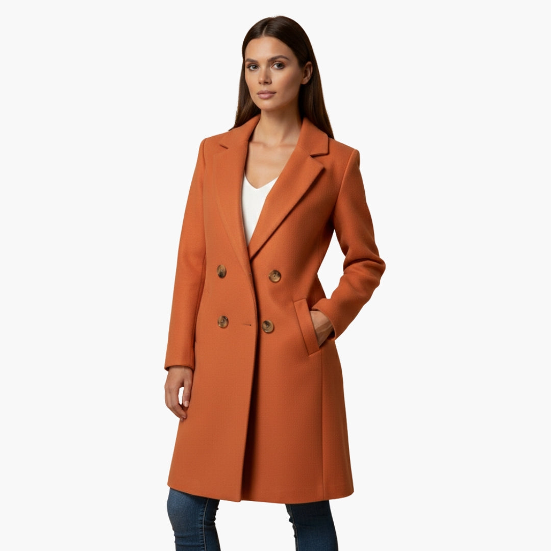 Ladies Classic Long Sleeve Button Coat