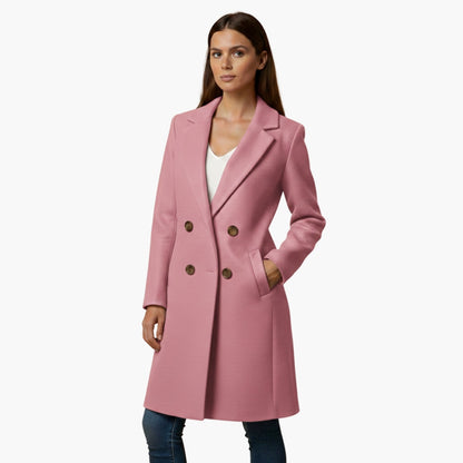 Ladies Classic Long Sleeve Button Coat