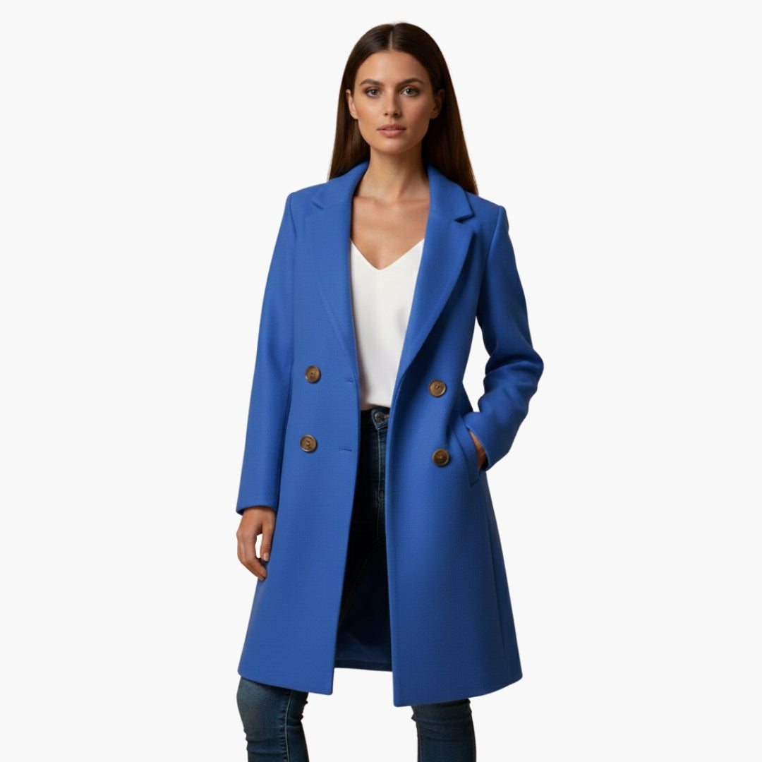 Ladies Classic Long Sleeve Button Coat