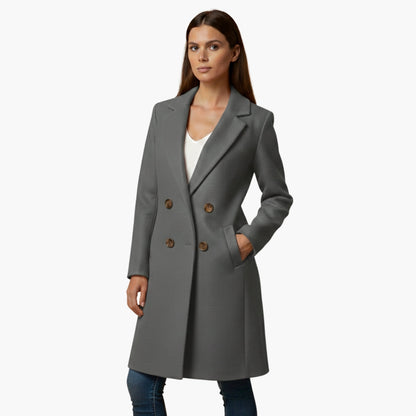 Ladies Classic Long Sleeve Button Coat
