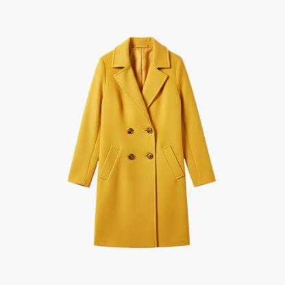 Ladies Classic Long Sleeve Button Coat - Olytrend