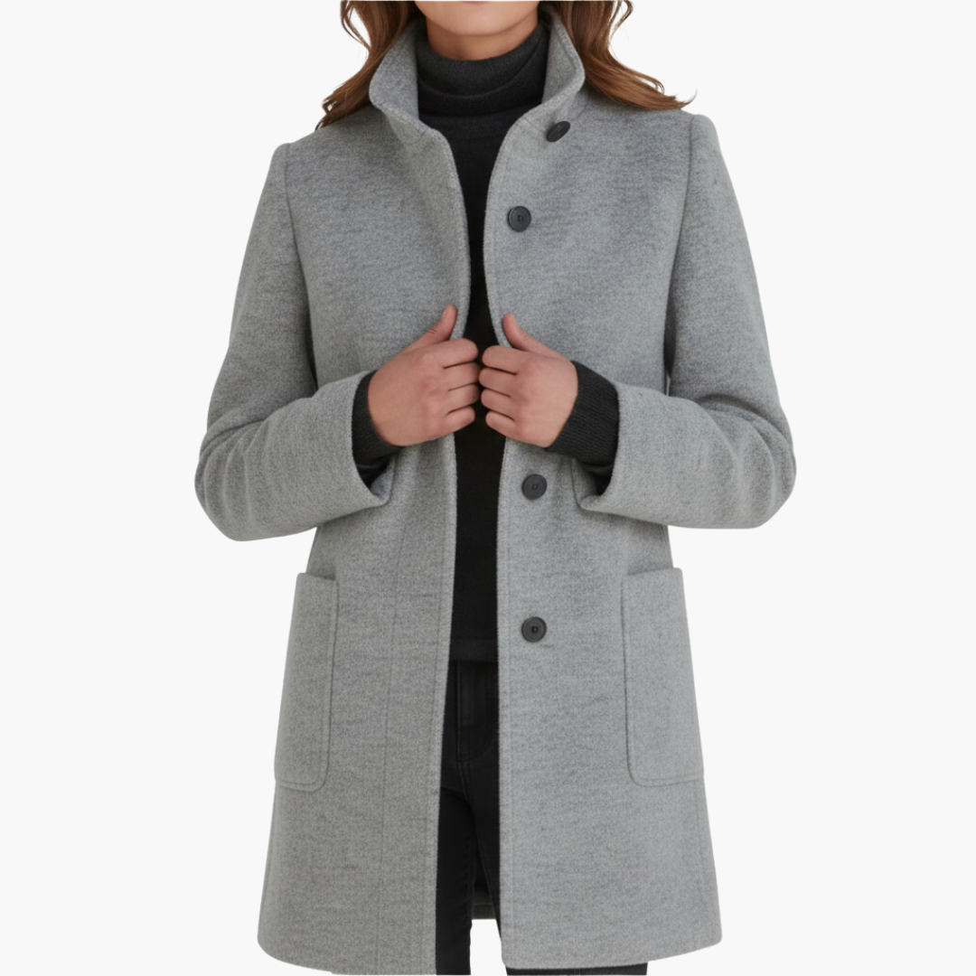 Ladies Warm Parka with Hood and Pockets - Olytrend