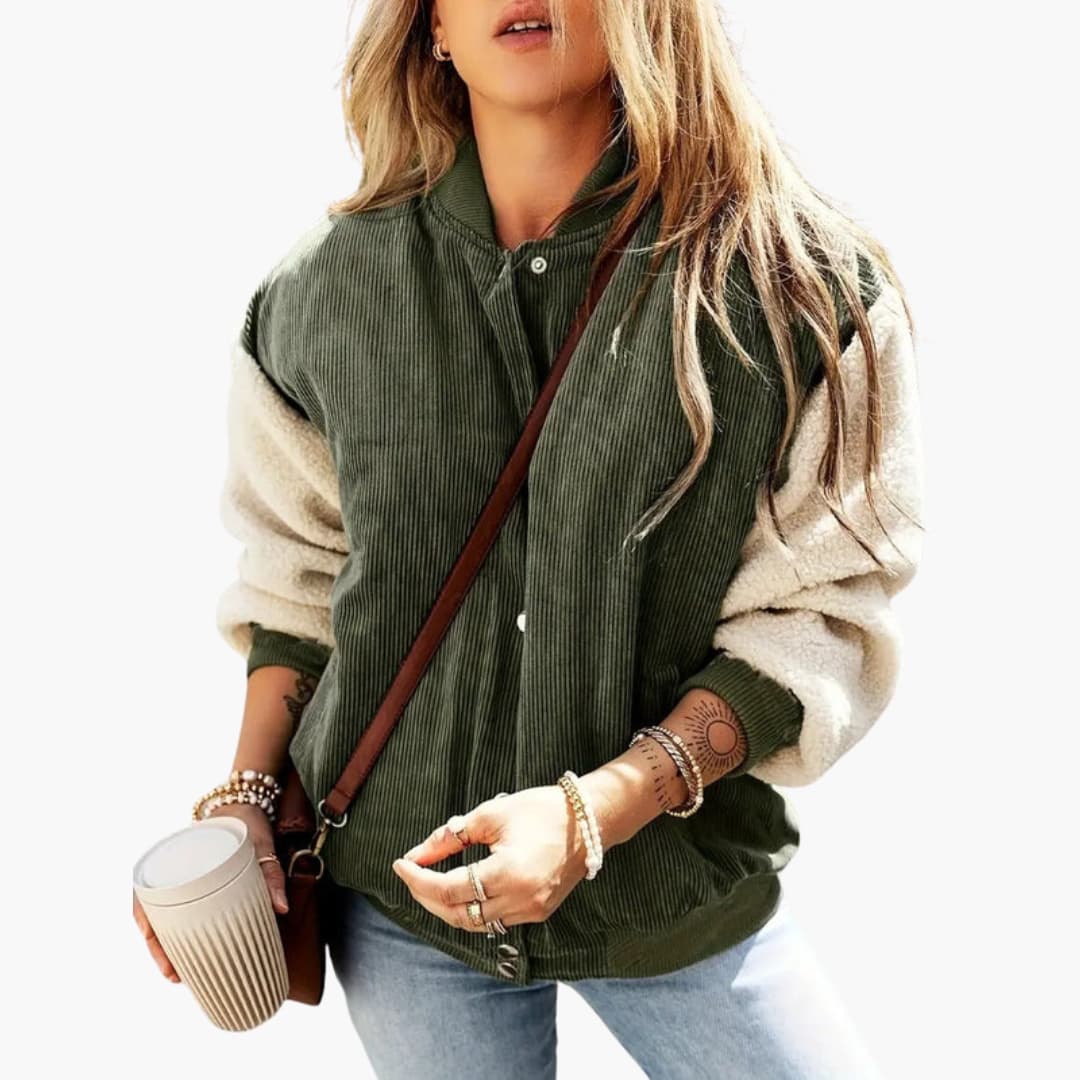 Soft Fleece Lined Women's Bomber Jacket - Olytrend