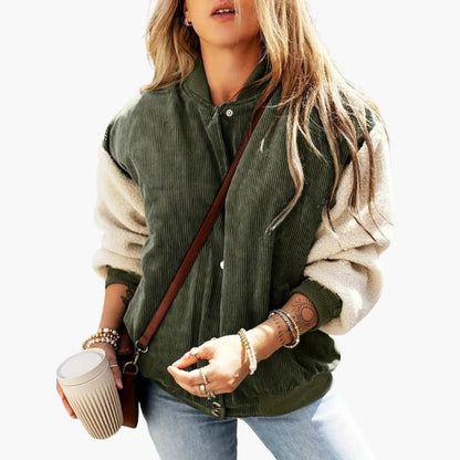 Soft Fleece Lined Women's Bomber Jacket - Olytrend