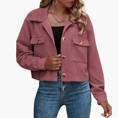Classic Women's Button Front Corduroy Jacket