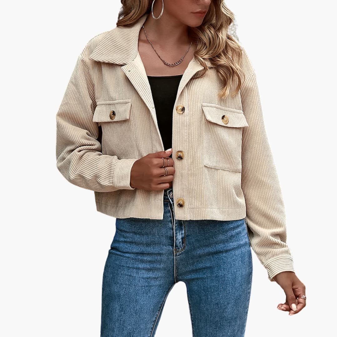Classic Women's Button Front Corduroy Jacket