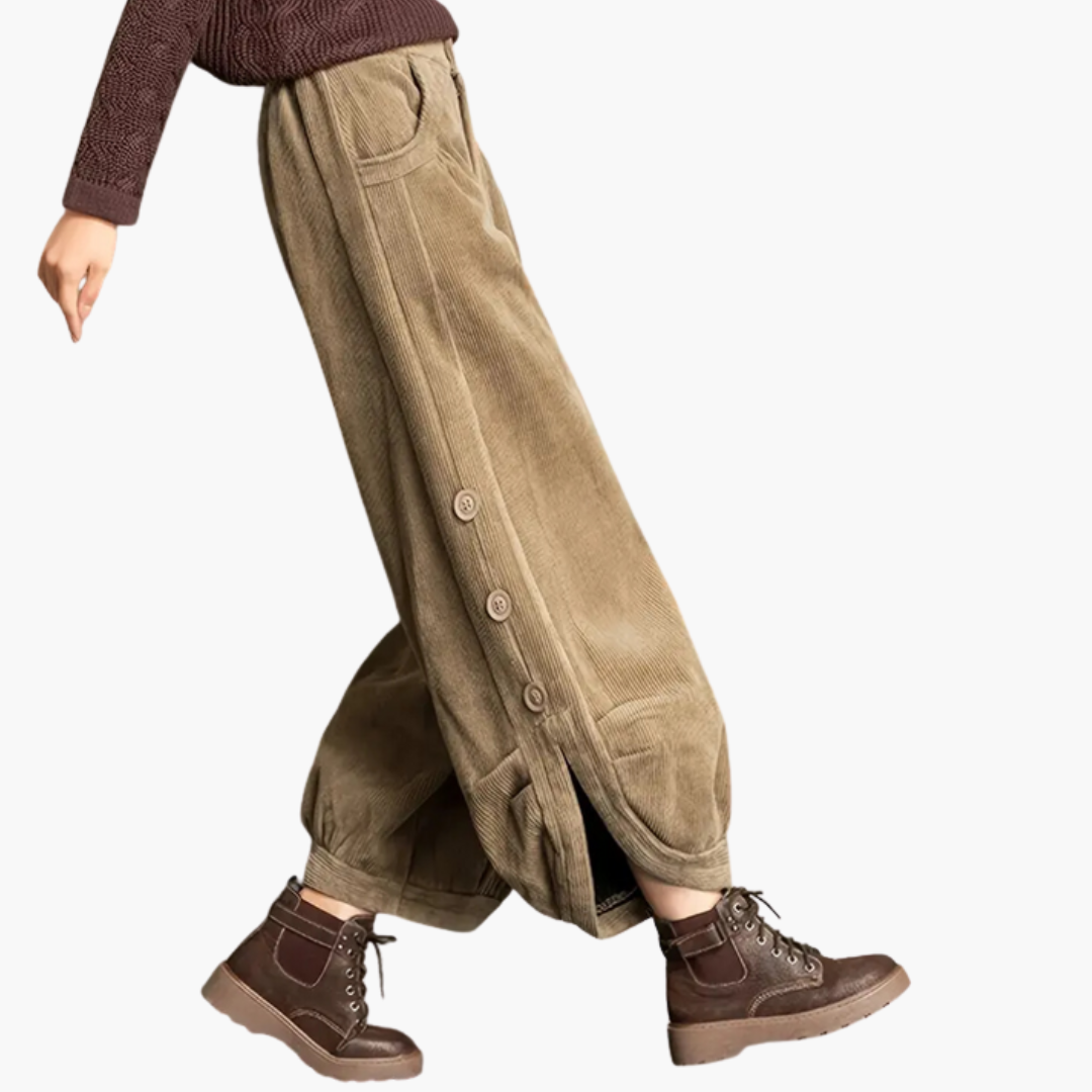 Ladies Comfort Fit Cord Trousers with Pockets