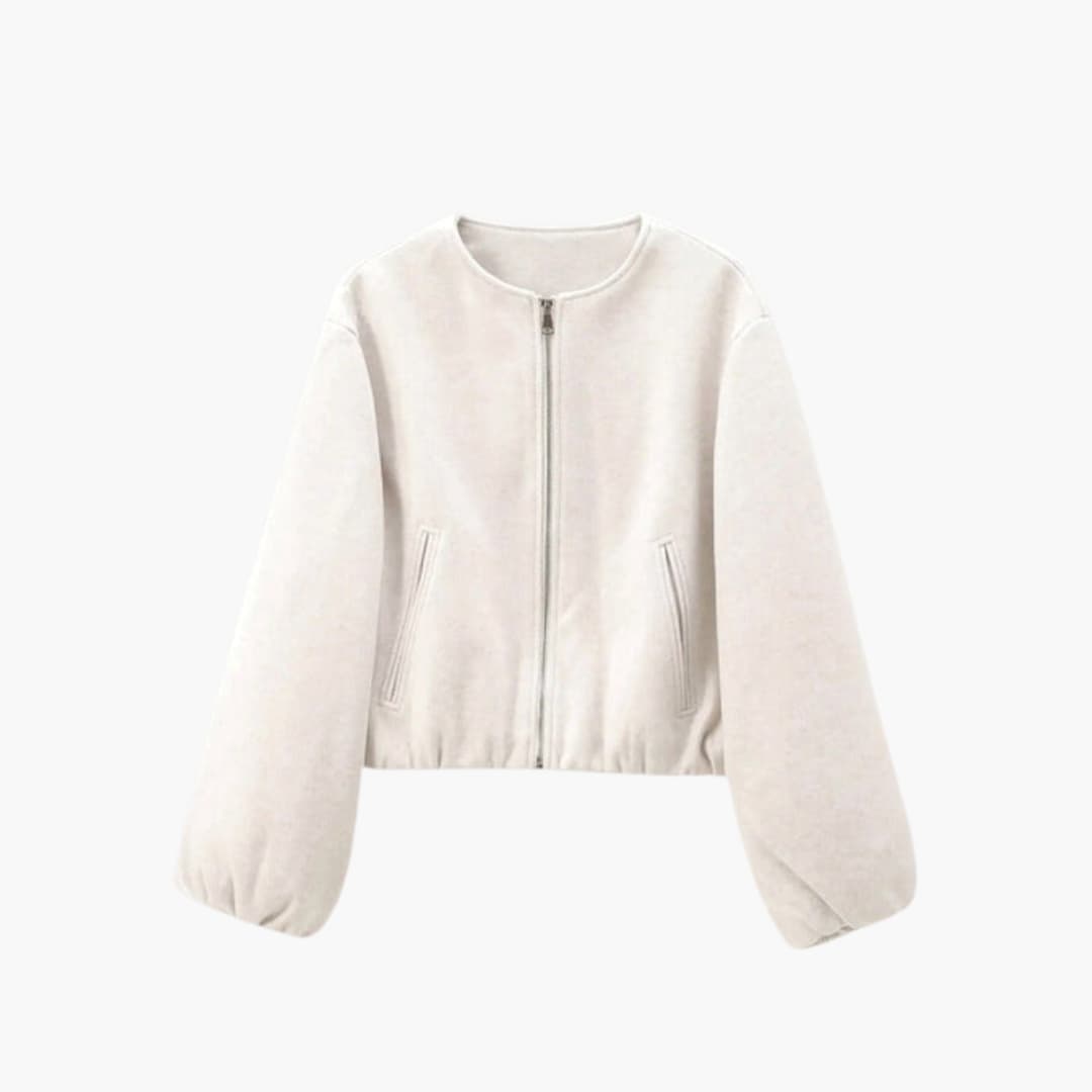 Fashionable Women's Zip Up Bomber Jacket