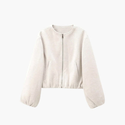 Fashionable Women's Zip Up Bomber Jacket