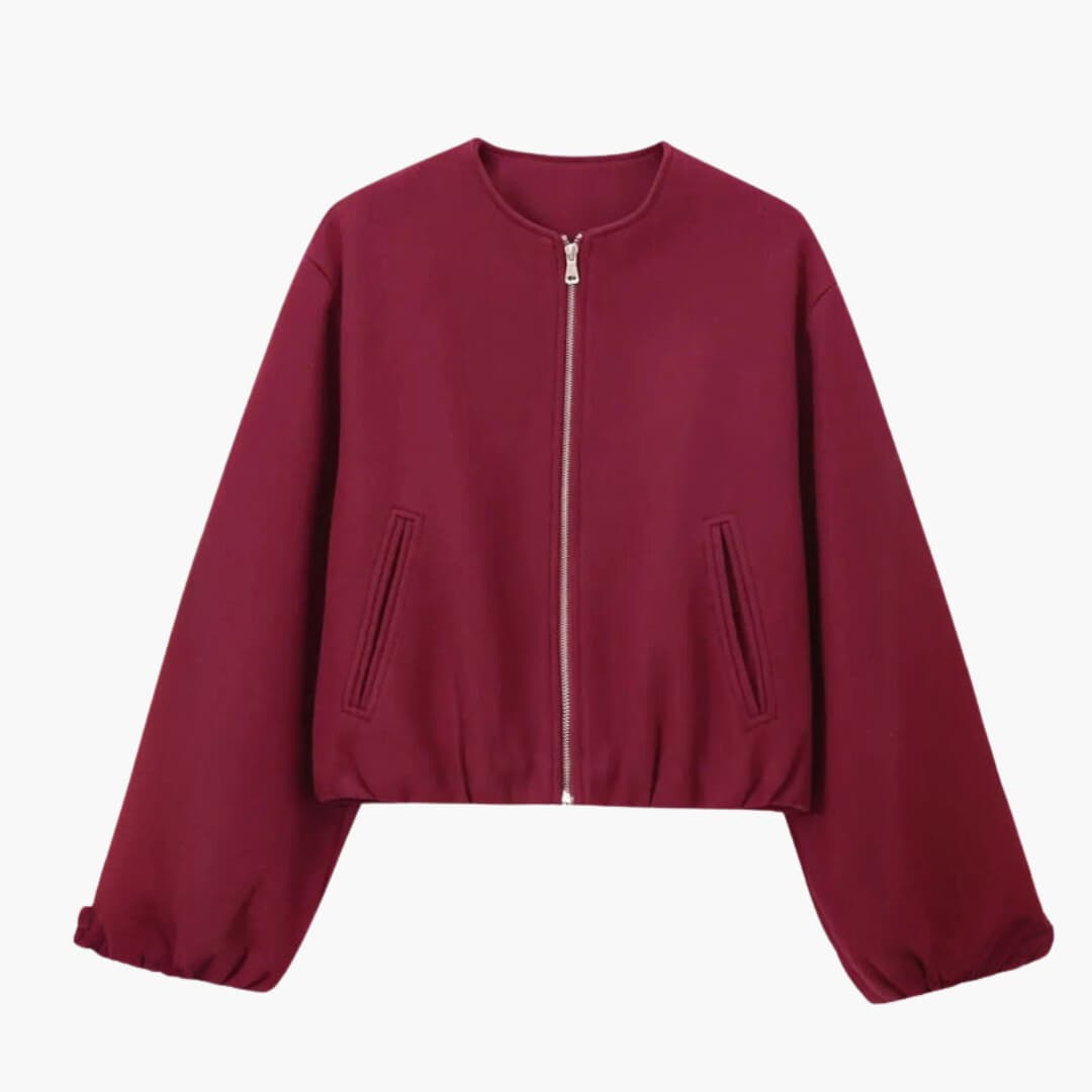 Fashionable Women's Zip Up Bomber Jacket