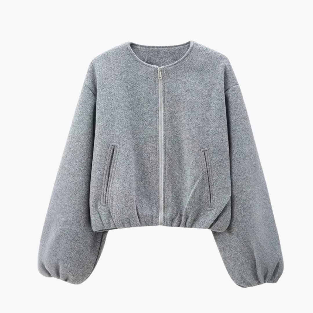 Fashionable Women's Zip Up Bomber Jacket