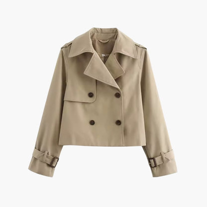 Classic Double Breasted Short Trench Coat - Olytrend