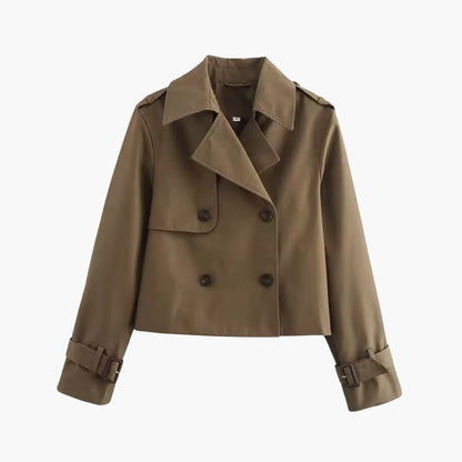 Classic Double Breasted Short Trench Coat