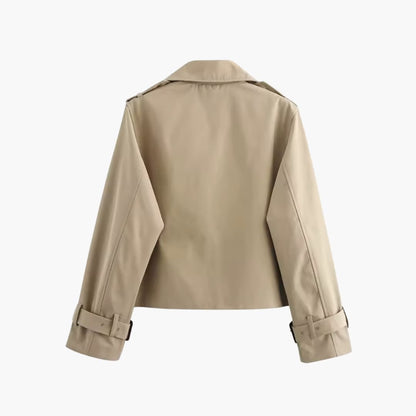 Classic Double Breasted Short Trench Coat