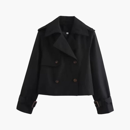 Classic Double Breasted Short Trench Coat