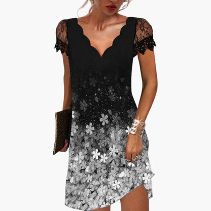 Elegant Ladies Dress with Embellished Trim