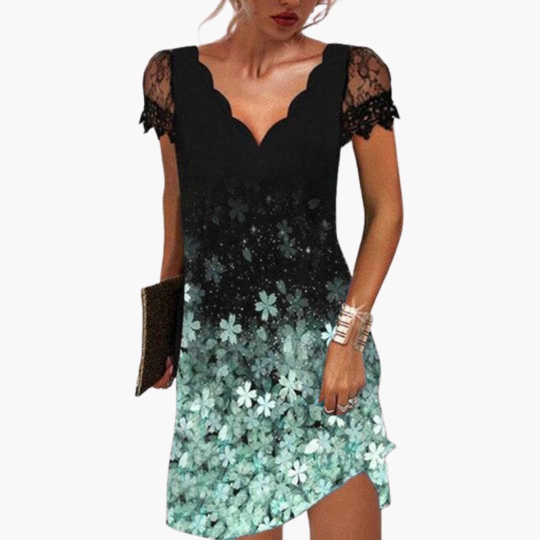 Elegant Ladies Dress with Embellished Trim