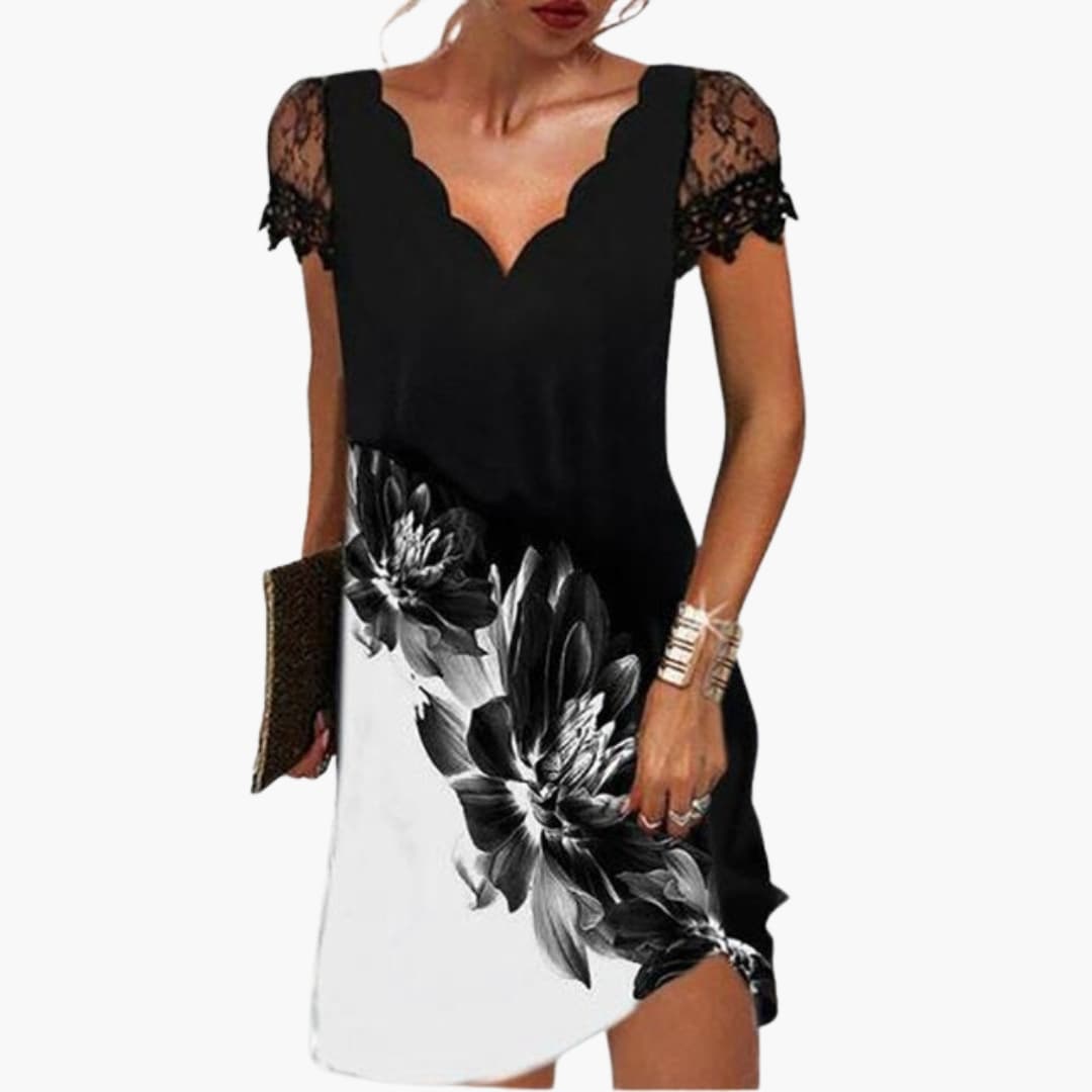 Elegant Ladies Dress with Embellished Trim