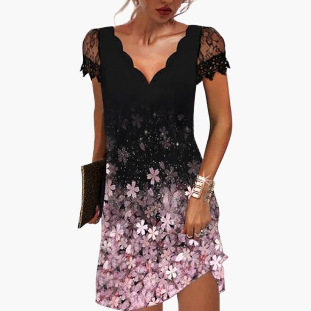 Elegant Ladies Dress with Embellished Trim