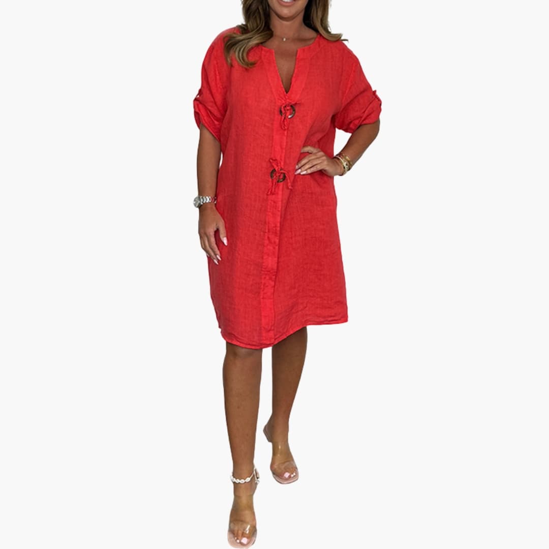Classic Simple Long Sleeve Ladies Dress - Olytrend