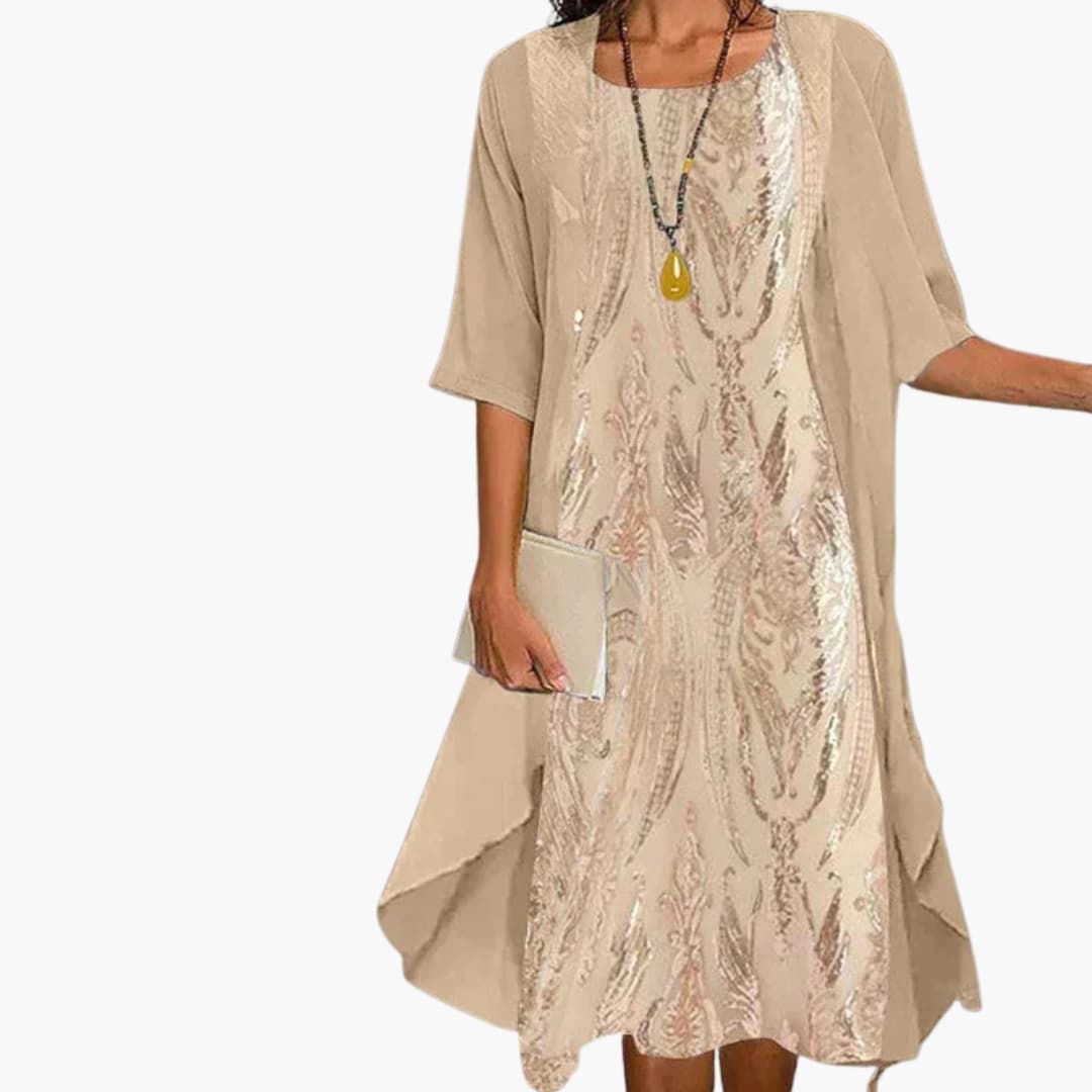 Ladies' Casual Printed A-Line Dress - Olytrend