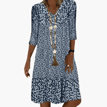 Ladies Casual Round Neck Midi Dress - Olytrend